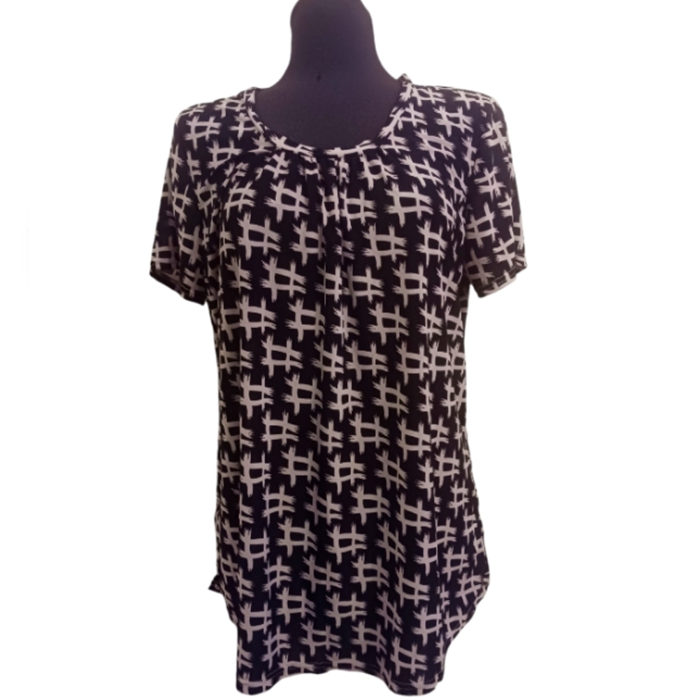 Black & White Prestige Edge Blouse Size  2X